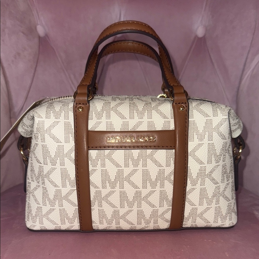 Brand NEW Michael Kors Cream and Brown Micro Bag.